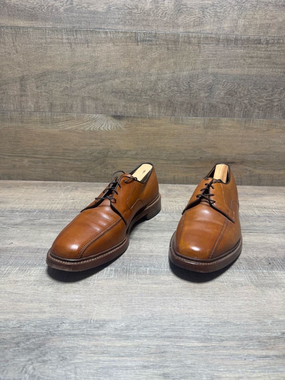 Allen Edmonds Tan Leather Split-Toe Derby Shoes Mens Size 11B